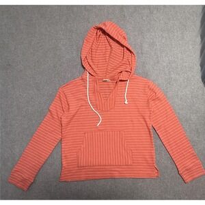 Lagaci Hoodie Womens‎ Large Striped Pullover Long Sleeve Kangaroo Pocket